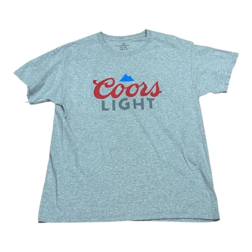 Coors Light Shirt Mens Large Gray Heather Graphic Beer Logo Short Sleeve Tee